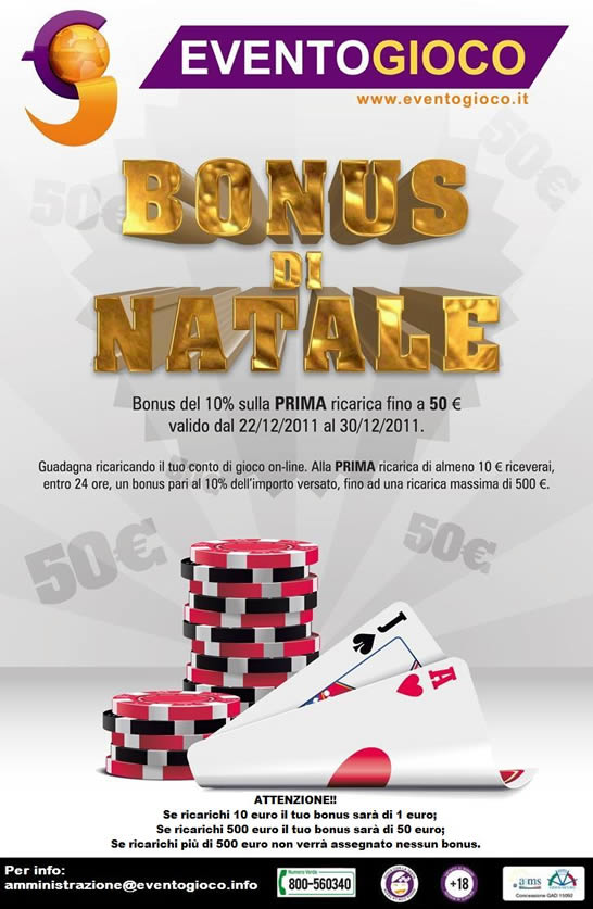 Bonus Natale EventoGioco.it Bonus Natale EventoGioco.it